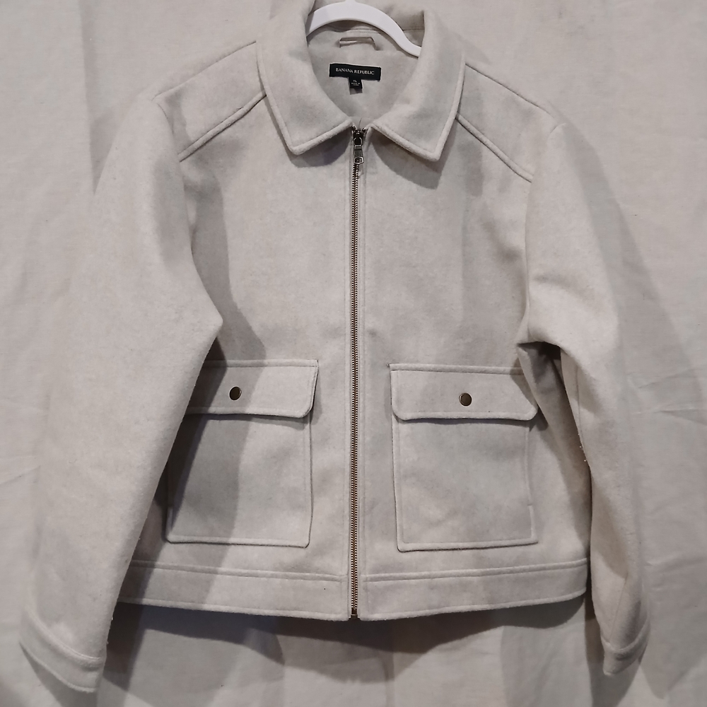 Banana Republic XL Creme Utility Bomber Jacket